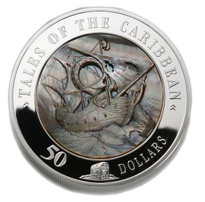 Cook Islands 2008 - 50$ Tales of Caribbean Mother of Pearl - 5 oz